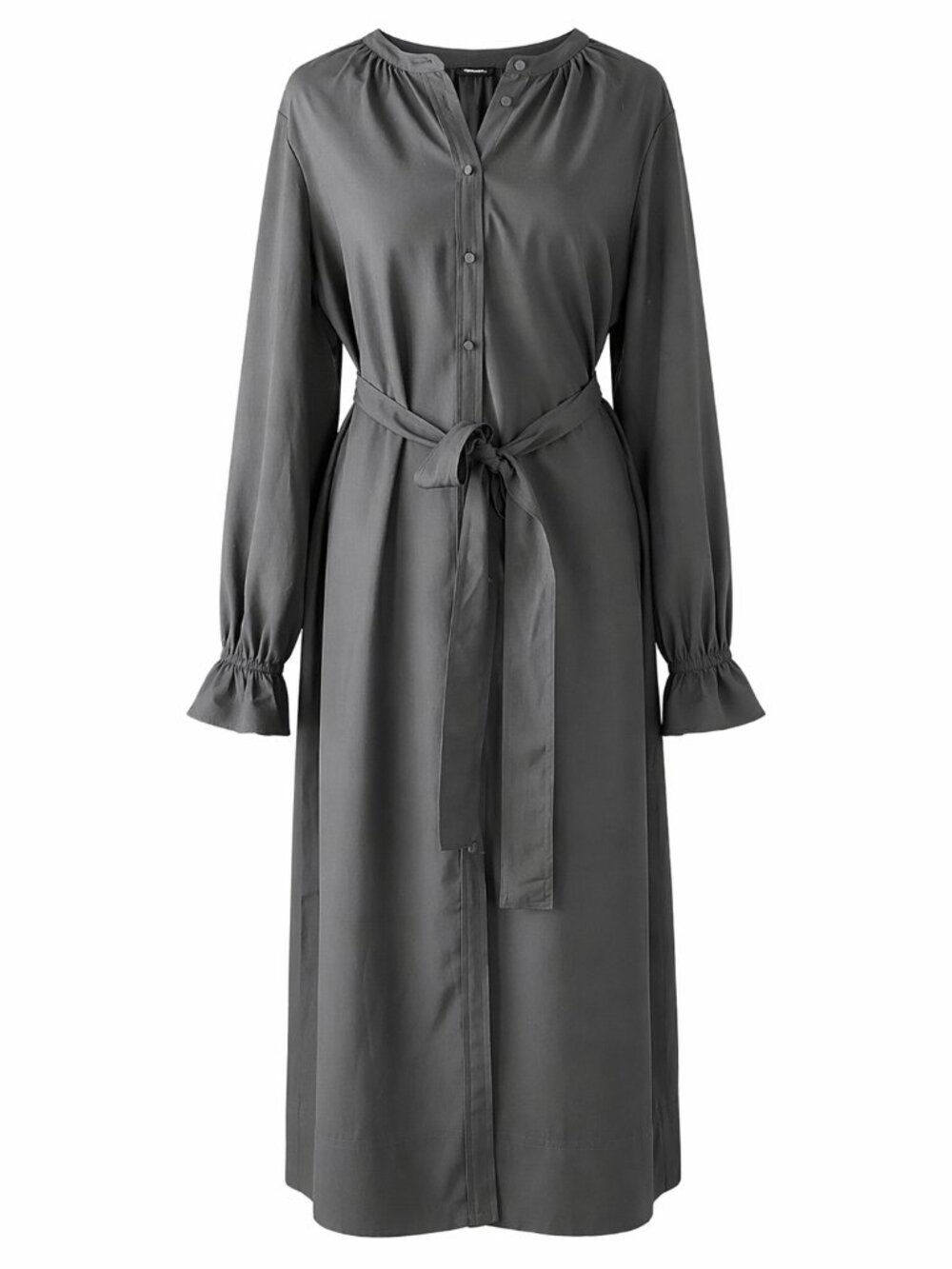 J.Crew Black Button-Front Midi Dress | Tie Waist | Size L